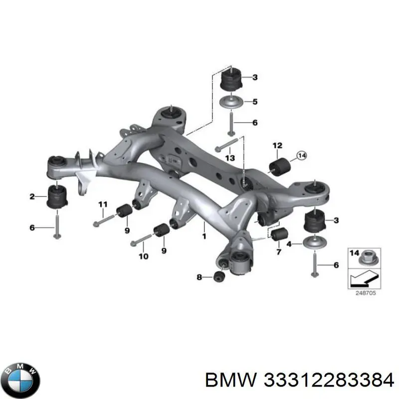 33312283384 BMW Сайлентблок балки моста