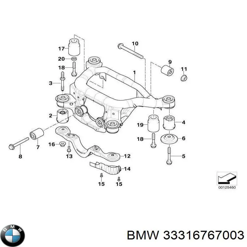 Купити 33316767003 BMW Балка задньої підвіски, підрамник