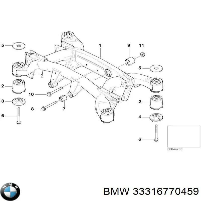 Балка задньої підвіски поперечна BMW 33316770459 ціна, від 3.50 USD