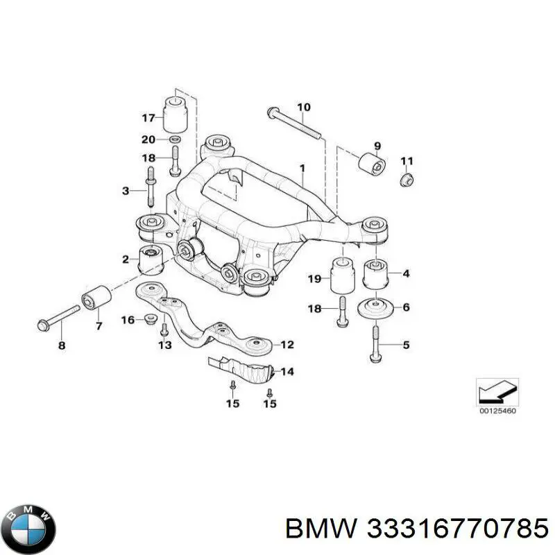 Купити 33311097033 BMW Балка задньої підвіски, підрамник