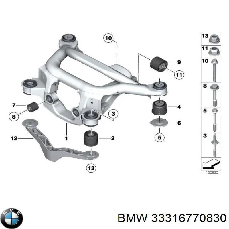 Купити 33316770830 BMW Балка задньої підвіски, підрамник