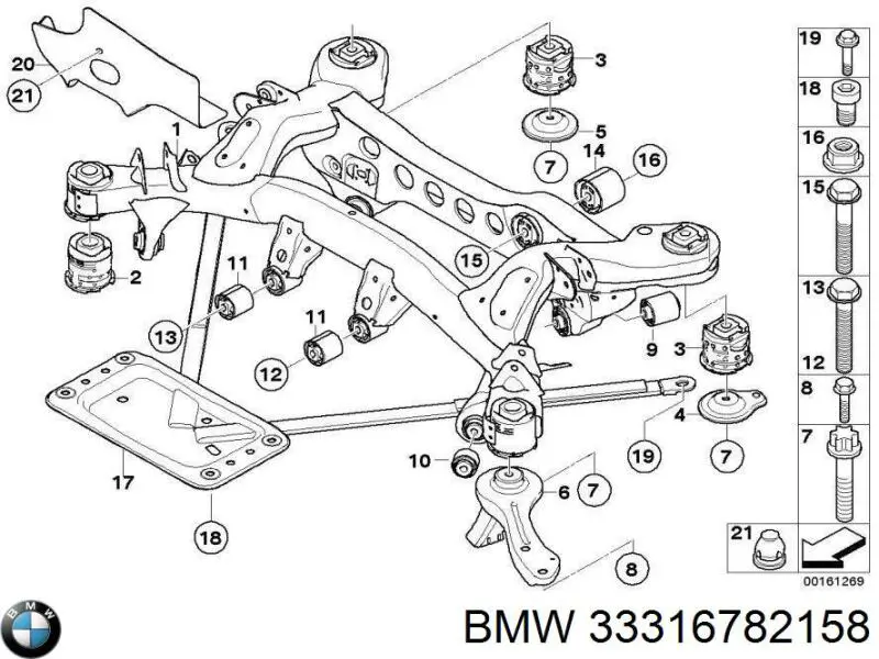 Балка задньої підвіски поперечна BMW X1 позашляховик (E84) (2009 - 2015) ціна, від 216.66 USD