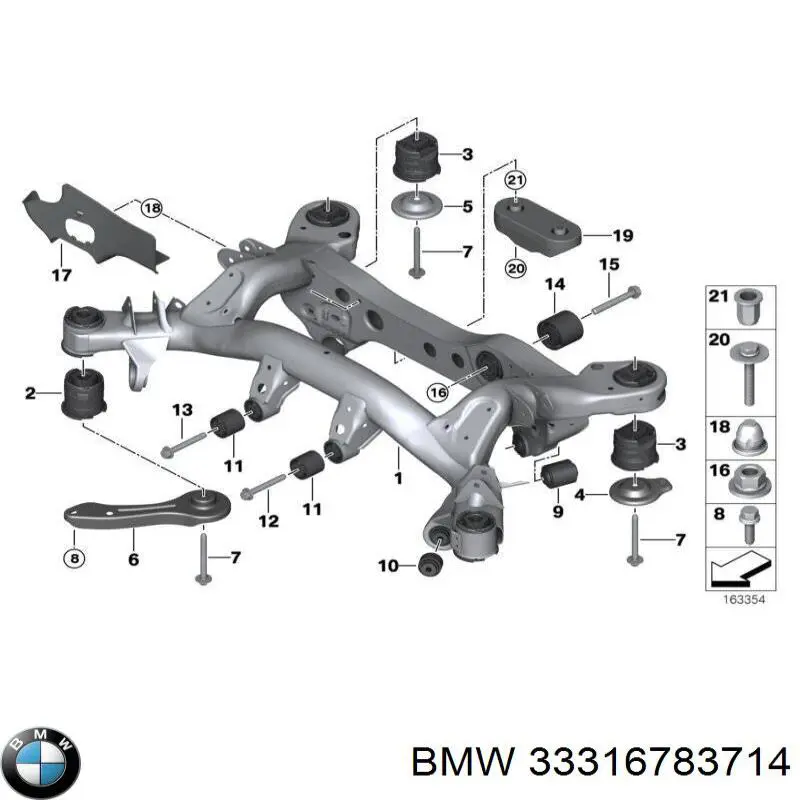 Балка задньої підвіски поперечна на BMW 1 (E81, E87)