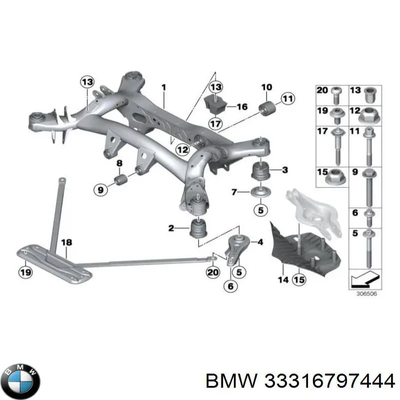 Купити 11160410 BMW Розпірка задньої балки (підрамника)