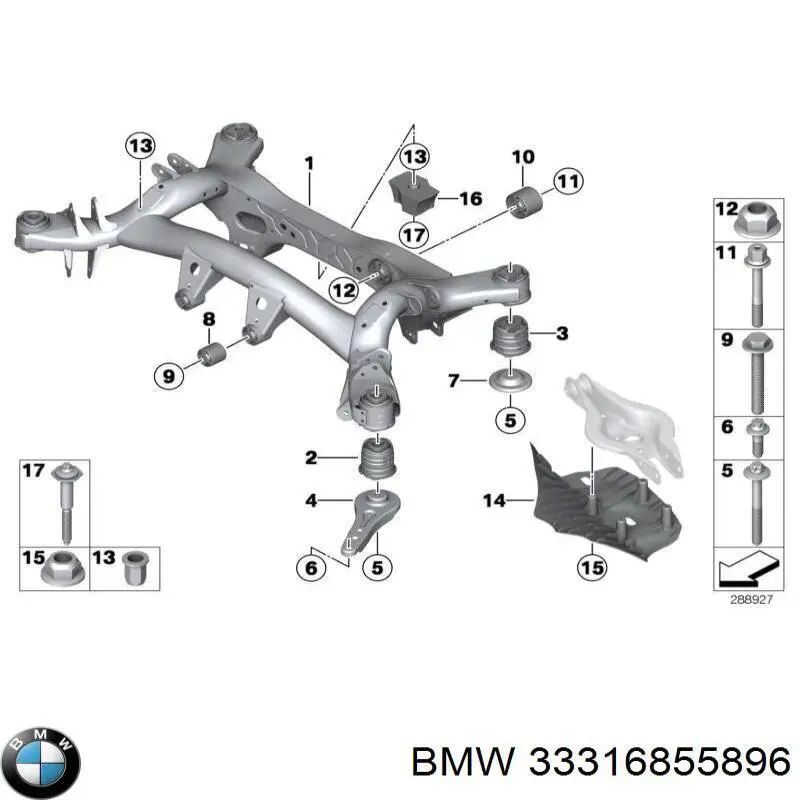 Відбійник заднього моста 33316855896 BMW