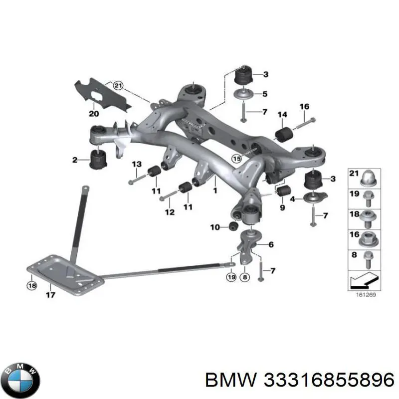 Відбійник заднього моста 6855896 BMW