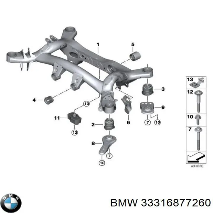 33316877260 BMW Сайлентблок балки моста