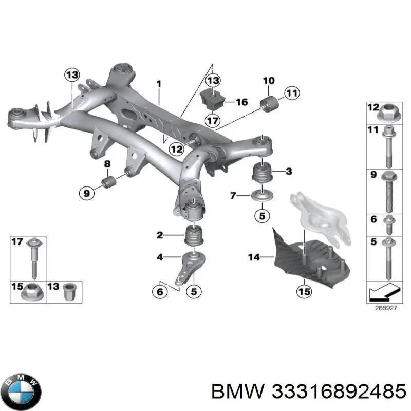 Розпірка задньої балки (підрамника) BMW 11160410 ціна, від 55.53 USD