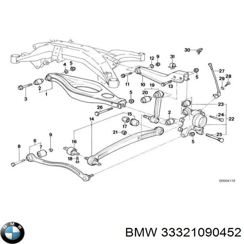33321090452 BMW Сайлентблок заднього поздовжнього важеля, передній