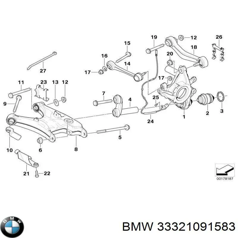 Болт переднього важеля, нижнього 33326763463 BMW
