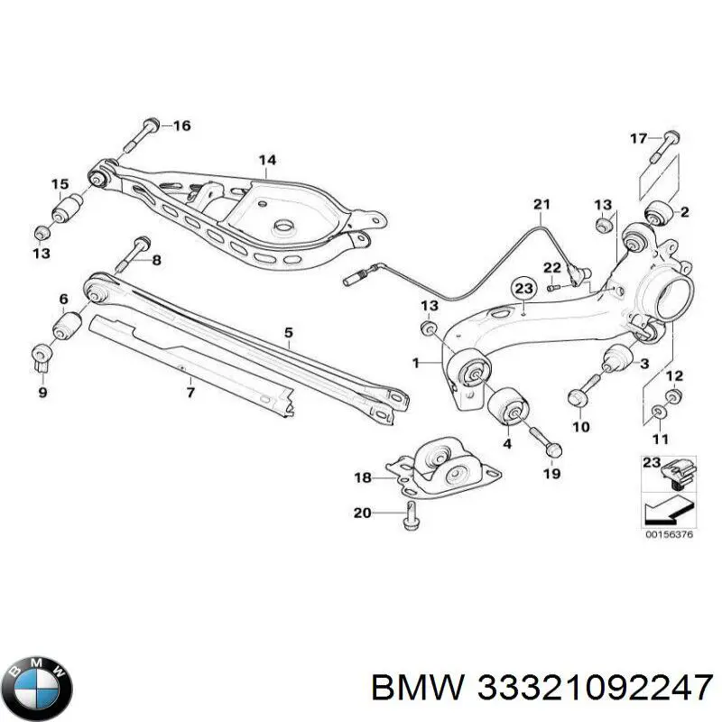 Сайлентблок заднього верхнього важеля 33321092247 BMW