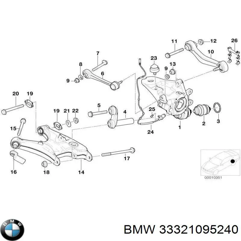 Цапфа права на BMW X5 (E53)