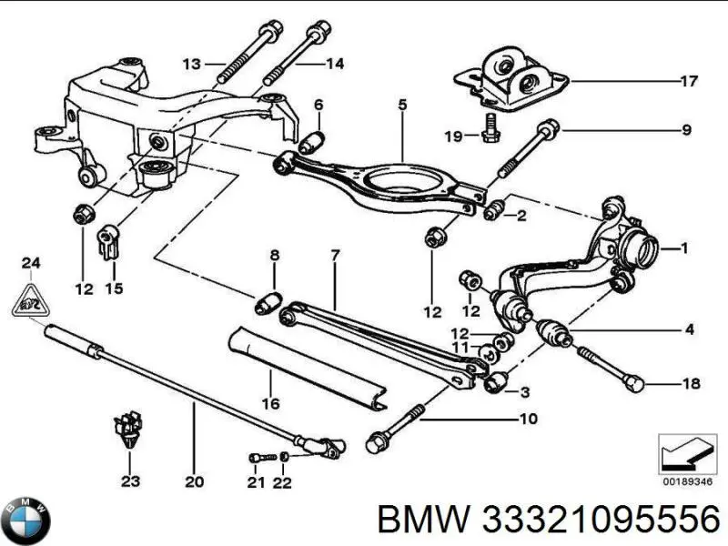 Важіль задньої підвіски поперечний, правий BMW 33321095556 ціна, від 13.80 USD