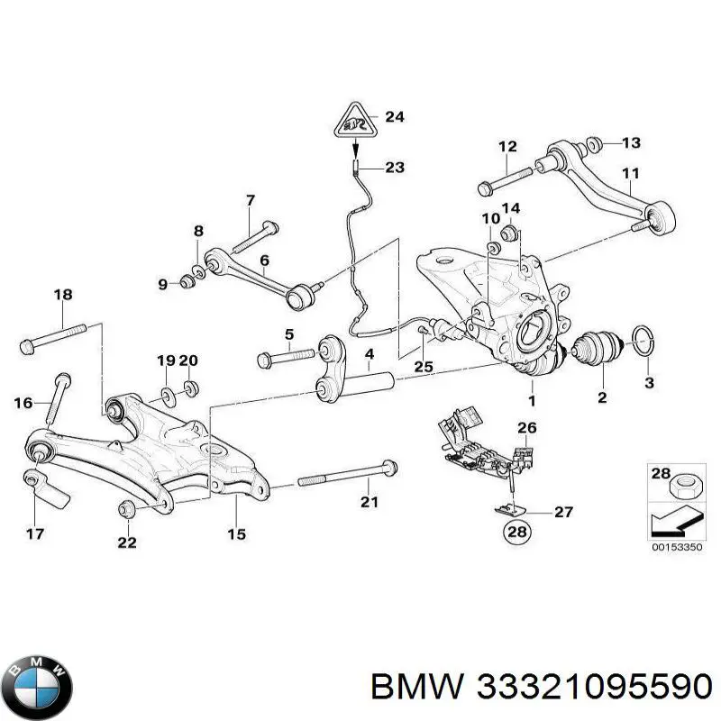 Купити 33321095590 BMW Болт кріплення заднього розвального важеля, внутрішній