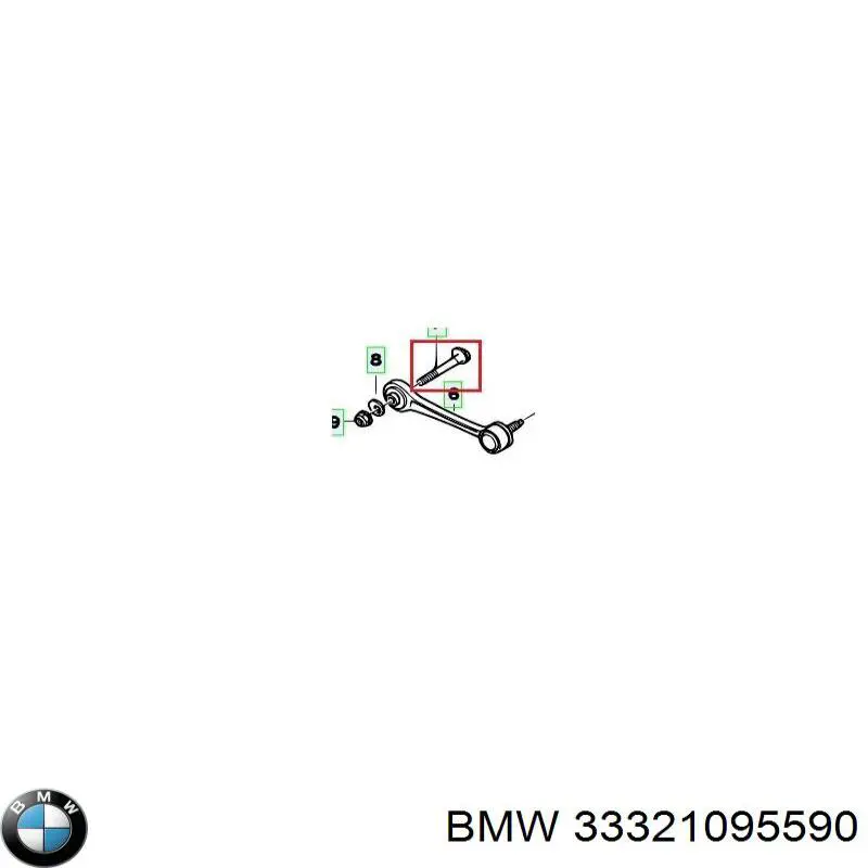 33321095590 BMW болт кріплення заднього розвального важеля, внутрішній