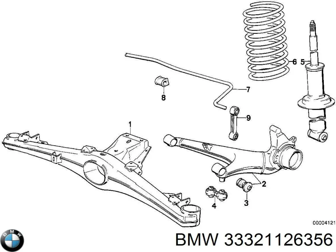 33321126356 BMW сайлентблок заднього нижнього важеля
