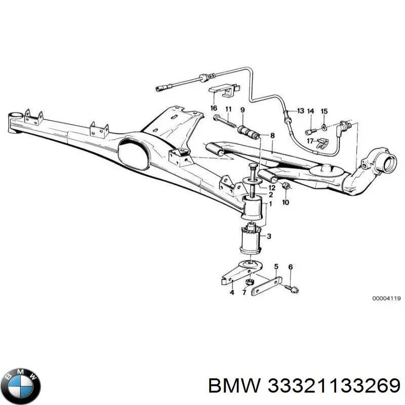 Важіль/тяга задньої підвіски подовжній нижній, лівий BMW 33321137641 ціна, від 2159.10 USD