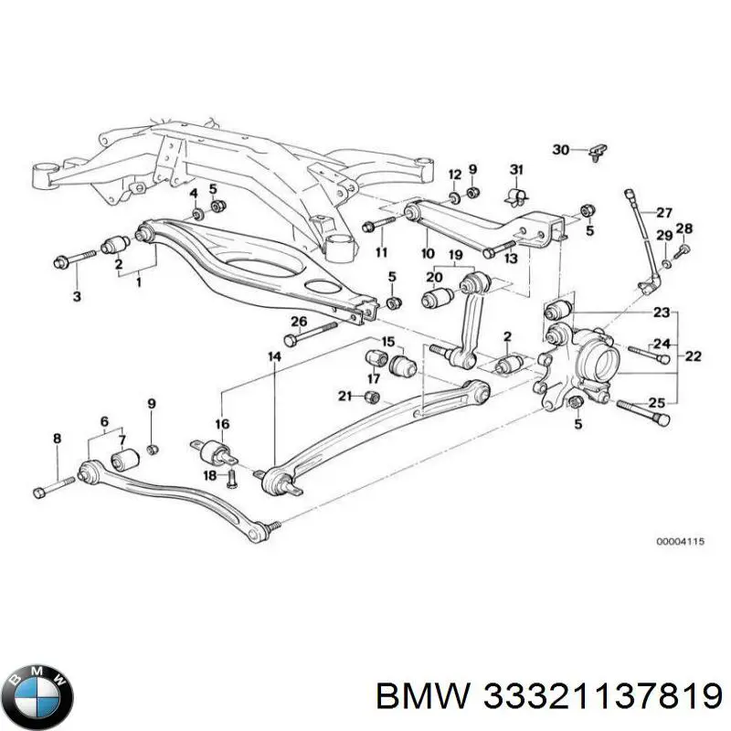 33321137819 BMW сайлентблок заднього поперечного важеля, зовнішній