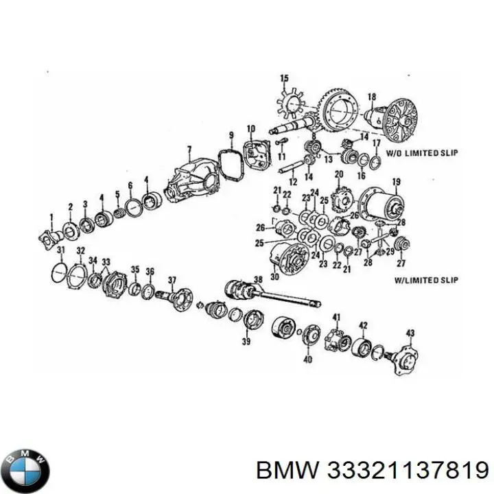 Сайлентблок заднього поперечного важеля, зовнішній 33321137819 BMW