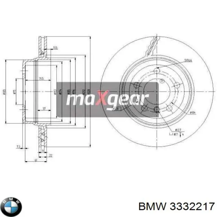 3332217 BMW Дискові гальма