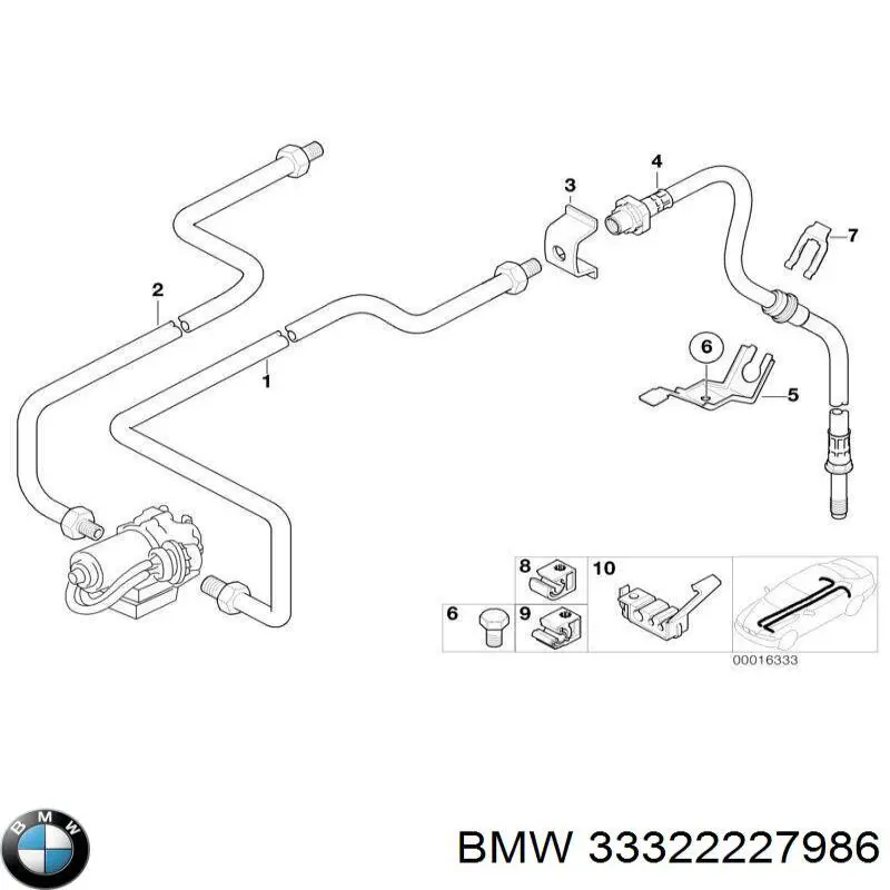33322227986 BMW Важіль/тяга задньої підвіски подовжній нижній, правий