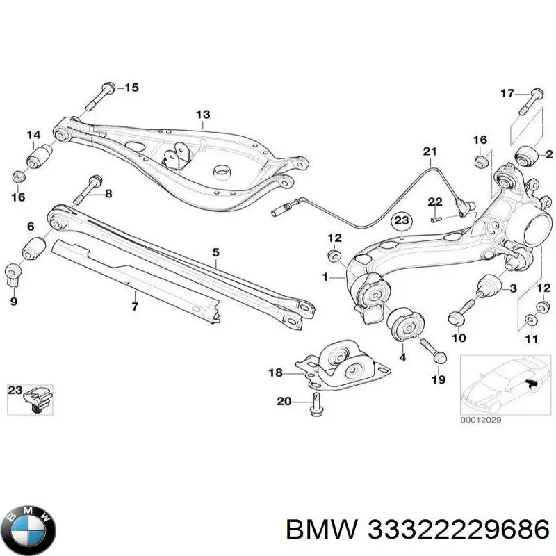 33322229686 BMW Цапфа поворотна права