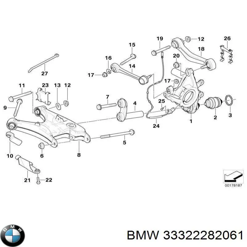 33322282061 BMW Цапфа поворотна ліва