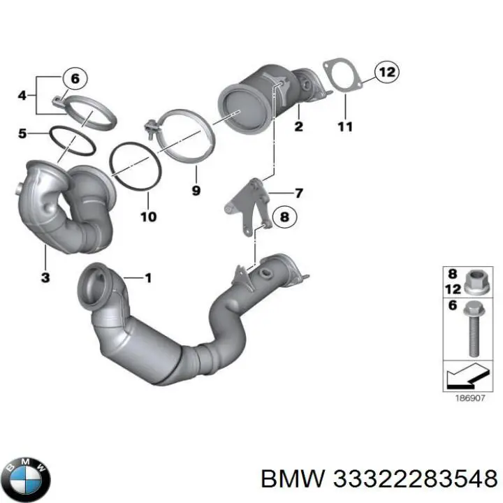 Верхній важіль задньої підвіски правий на BMW 3 (E92)