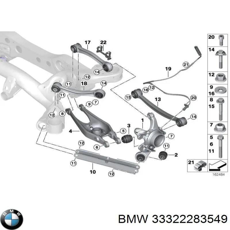 Купити 33322283549 BMW Важіль задньої підвіски нижній, лівий/правий