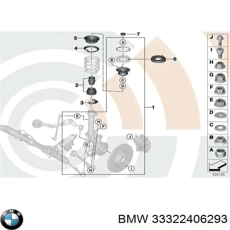 Сайлентблок заднього поперечного важеля, зовнішній BMW 33322406293 ціна, від 18.09 USD