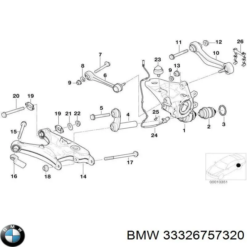 33326757320 BMW Цапфа поворотна права