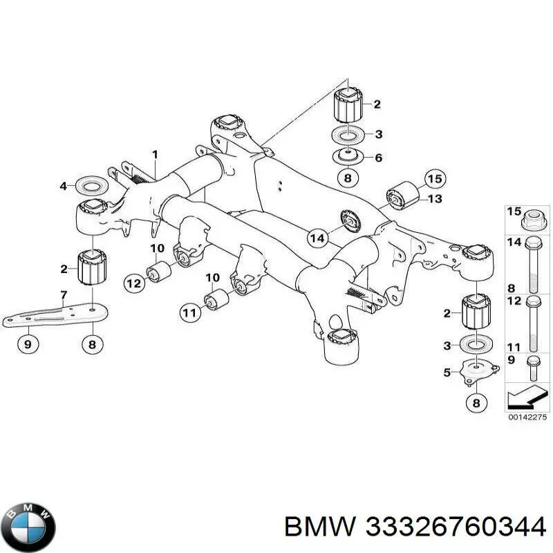 33326760344 BMW Болт переднього важеля, нижнього