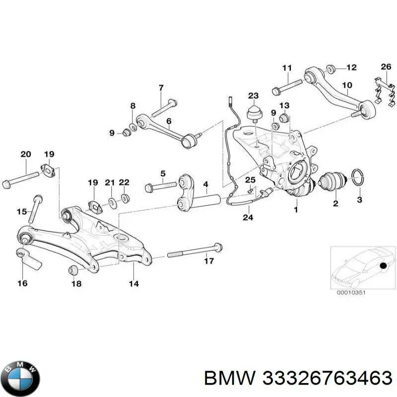 Болт переднього важеля, нижнього BMW 33326763463 ціна, від 2.82 USD