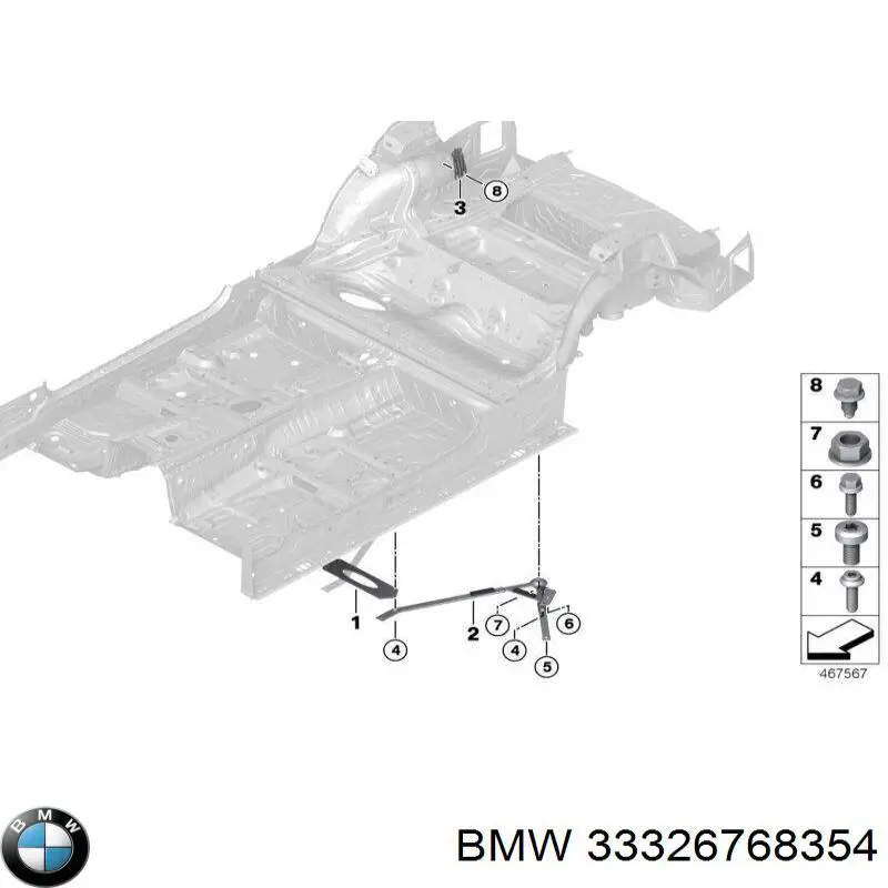 Болт переднього важеля, нижнього 33326768354 BMW