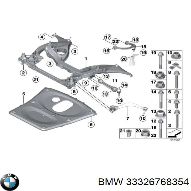 Купити 33326768354 BMW Болт переднього важеля, нижнього