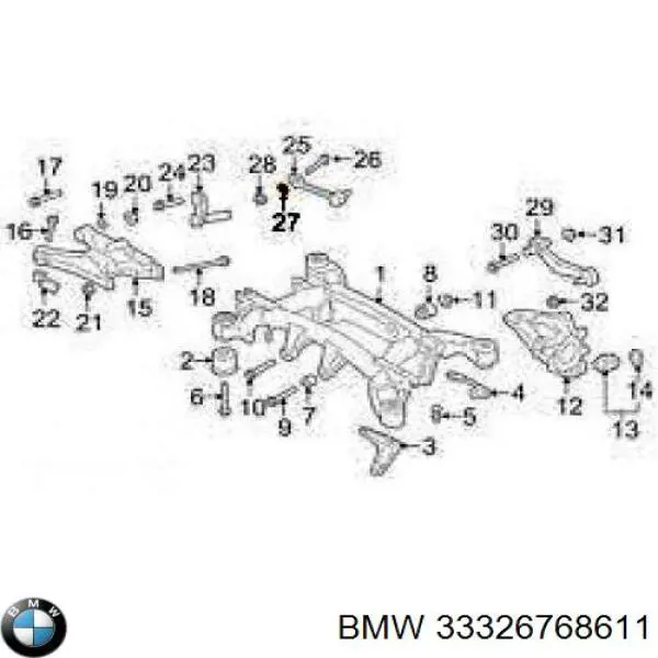 33326768611 BMW шайба болта кріплення заднього нижнього важеля, внутрішня