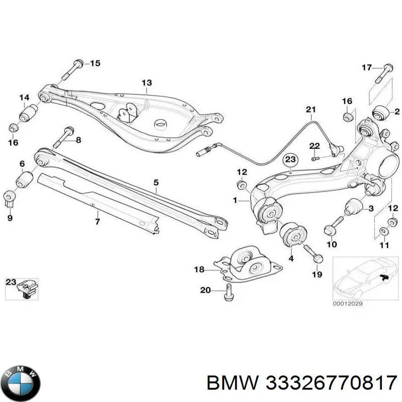 Сайлентблок заднього поздовжнього важеля, передній 33326770817 BMW