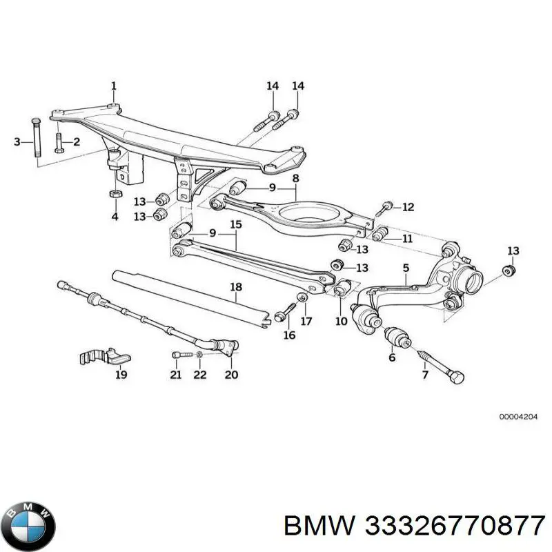 33326770877 BMW Болт кріплення заднього розвальний важеля, зовнішній
