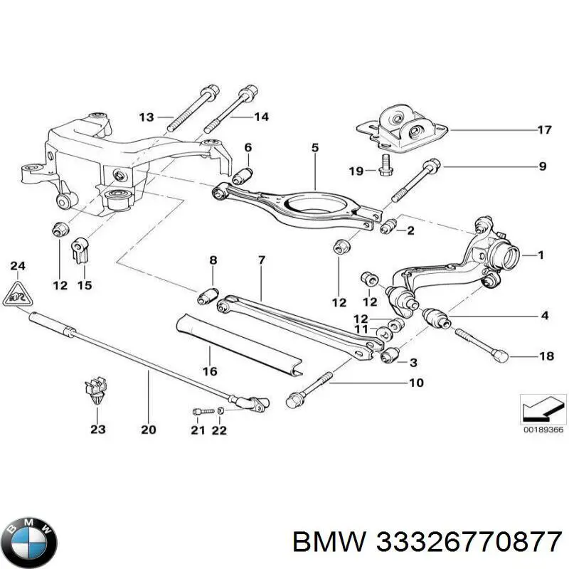Болт кріплення заднього розвальний важеля, зовнішній BMW 33326770877 ціна, від 20.31 USD