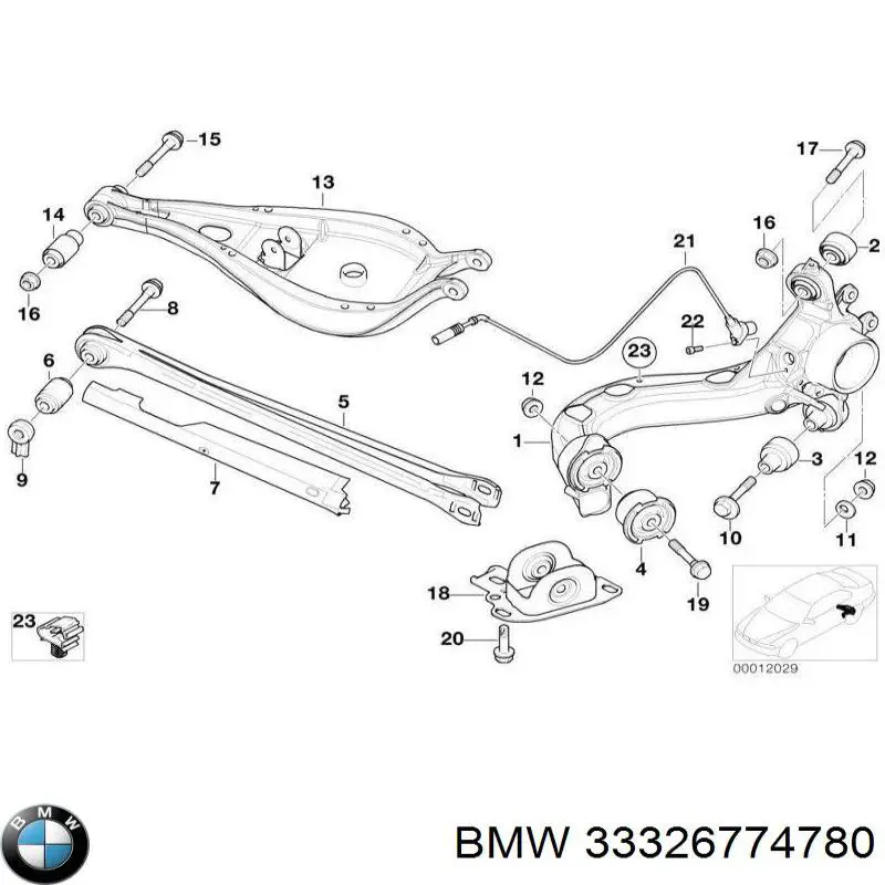 Купити 33326774780 BMW Цапфа - поворотний кулак заднім виходом,