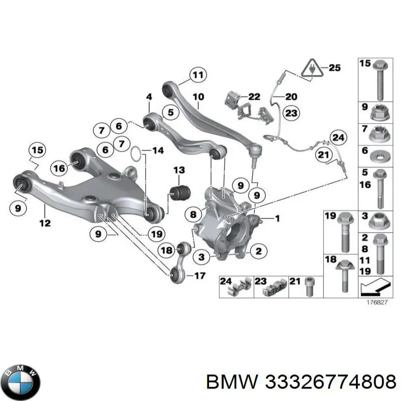 Купити 33326774808 BMW Кулак поворотний правий