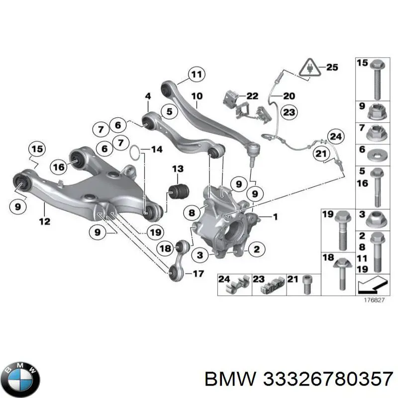 Купити 33326796099 BMW Цапфа ліва