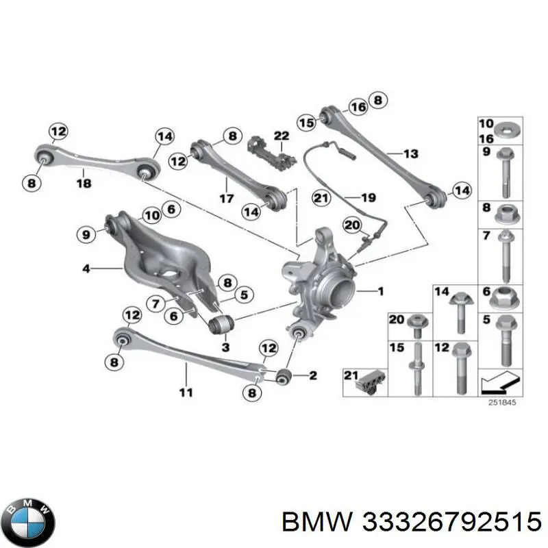 Кулак поворотний лівий BMW 6792529 ціна, від 180.53 USD