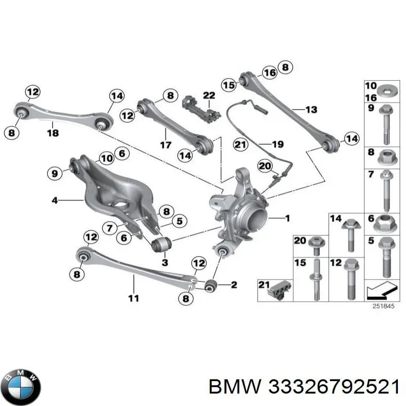 Купити 33326792521 BMW Цапфа ліва