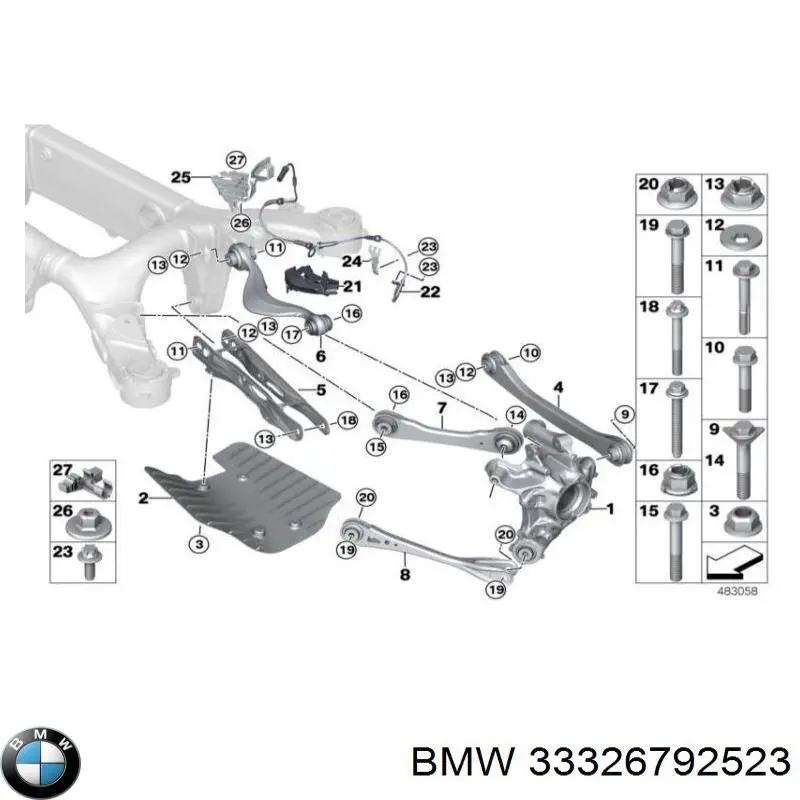 Купити 33326792523 BMW Цапфа ліва