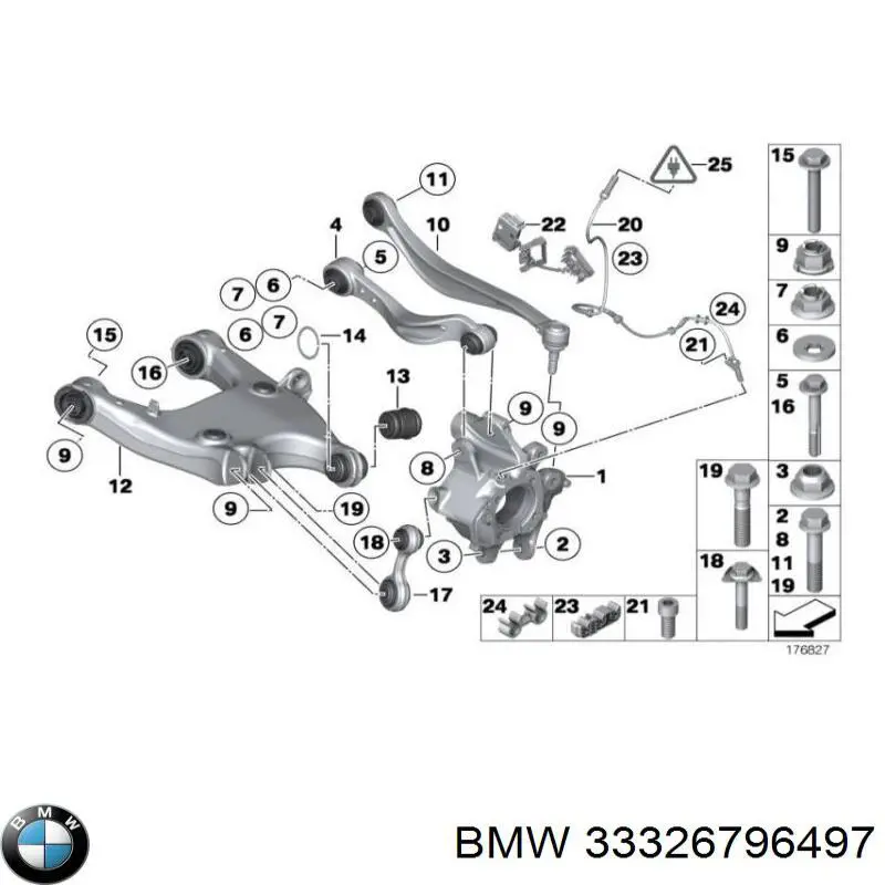 33326796497 BMW Цапфа поворотна ліва