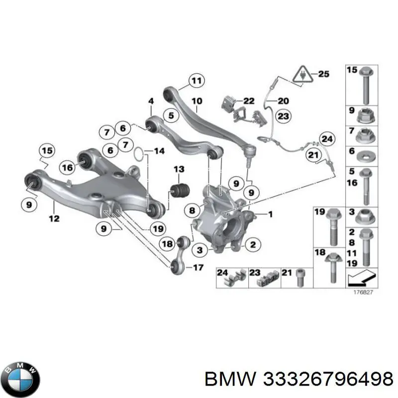 33326796498 BMW Цапфа поворотна права