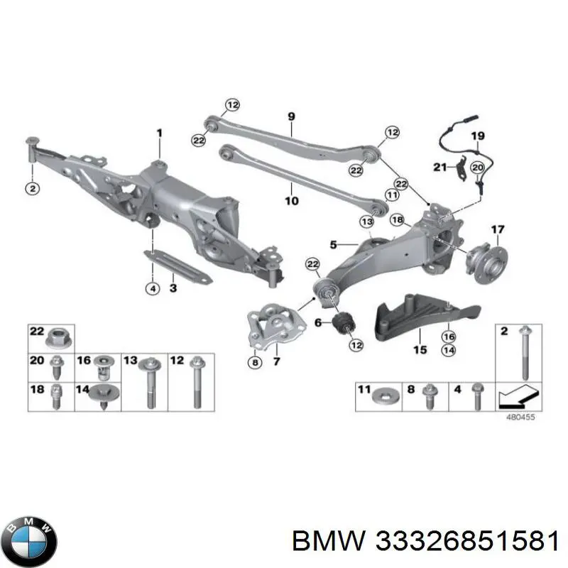 33326896991 BMW Кронштейн передній заднього поздовжнього важеля