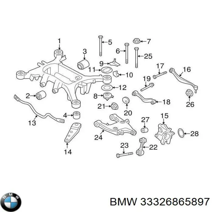 Важіль задньої підвіски нижній, лівий BMW 33326865897 ціна, від 23.37 USD