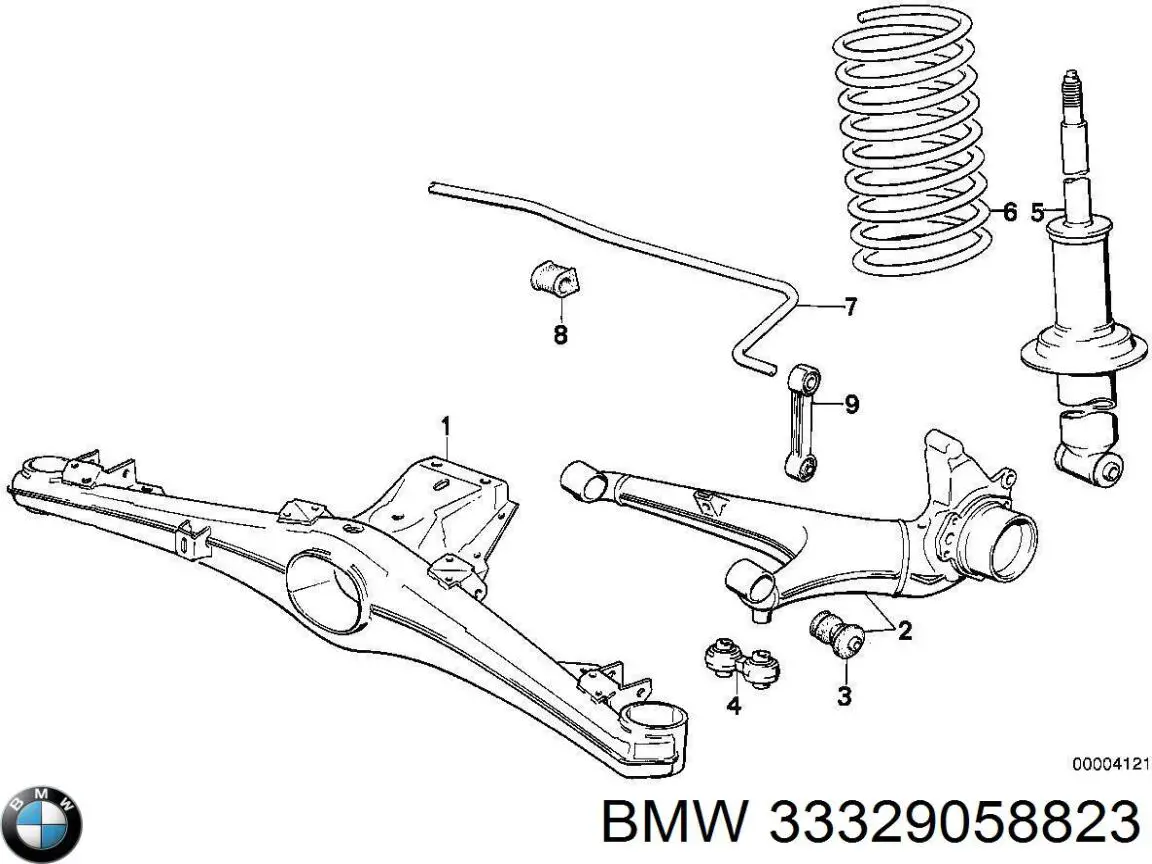 Купити 33329058823 BMW Сайлентблок заднього нижнього важеля